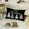 thumbnail image 2 of Merry Christmas Tree Throw Lumbar Pillow Covers 12x20 Inch Black White Farmhouse Christmas Snow Pillow Cases Winter Holiday Outdoor Home Decor Cushion Cover for Couch, Cotton Linen, 2 of 6