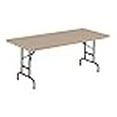thumbnail image 3 of Correll RA2448 24 R Series Blow Molded Plastic Adjustable Height Commercial Duty Folding Table, Rectangular, 24" Width x 48" Length, Mocha Granite, 3 of 4