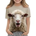 thumbnail image 2 of Xdegoge Kids Boys Girls 3D Animal Graphic T-Shirt Funny Sheep Print Short Sleeve Crewneck Novelty Summer Casual Tees Tops, Size 5-6, 2 of 6