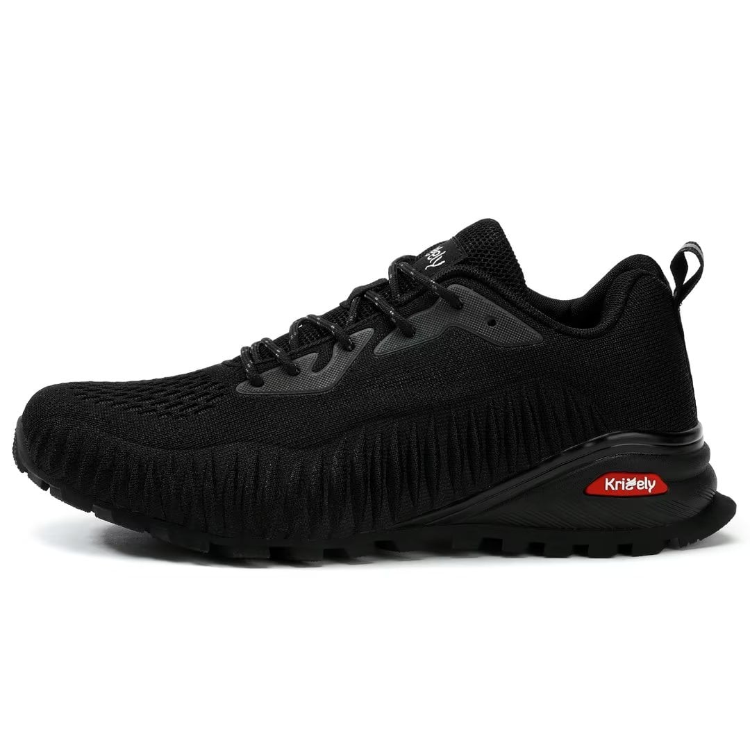 Kricely Men's Trail Running Shoes Fashion Hiking Sneakers for Men Camo Tennis Cross Training Shoe Mens Casual Outdoor Walking Footwear Black Size 7