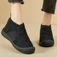 thumbnail image 2 of Gyexs Snow Boots for Women Winter Shoes Toe Cap Furry Lined Ankle Boots Slip On Quilted Comfortable Warm Booties, Black, Size 7.5, 2 of 8