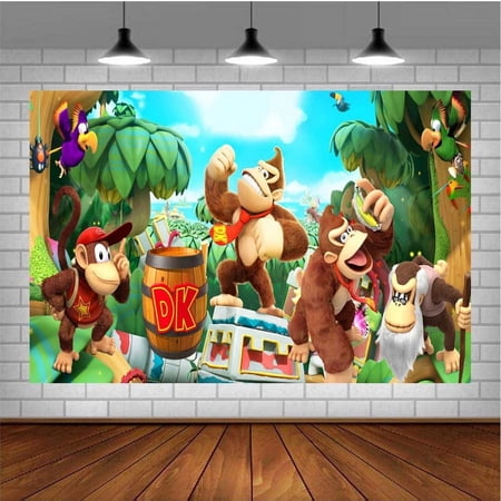 Donkey Kong Country Post Wall Decor Birthday Banner Backdrop Background Party Supplies Taspestry