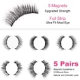 thumbnail image 2 of Natural Magnetic Eyelashes with Liquid Eyeliner Set, 5 Pairs 3D Thick Long False Lashes, Reusable Waterproof Eyelash Kit, 2 of 7