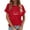 Red, variant on Tops for Women Short Sleeve Round Neck Printed Soft Breathable Comfort Beach Essentials for Women,Black,L