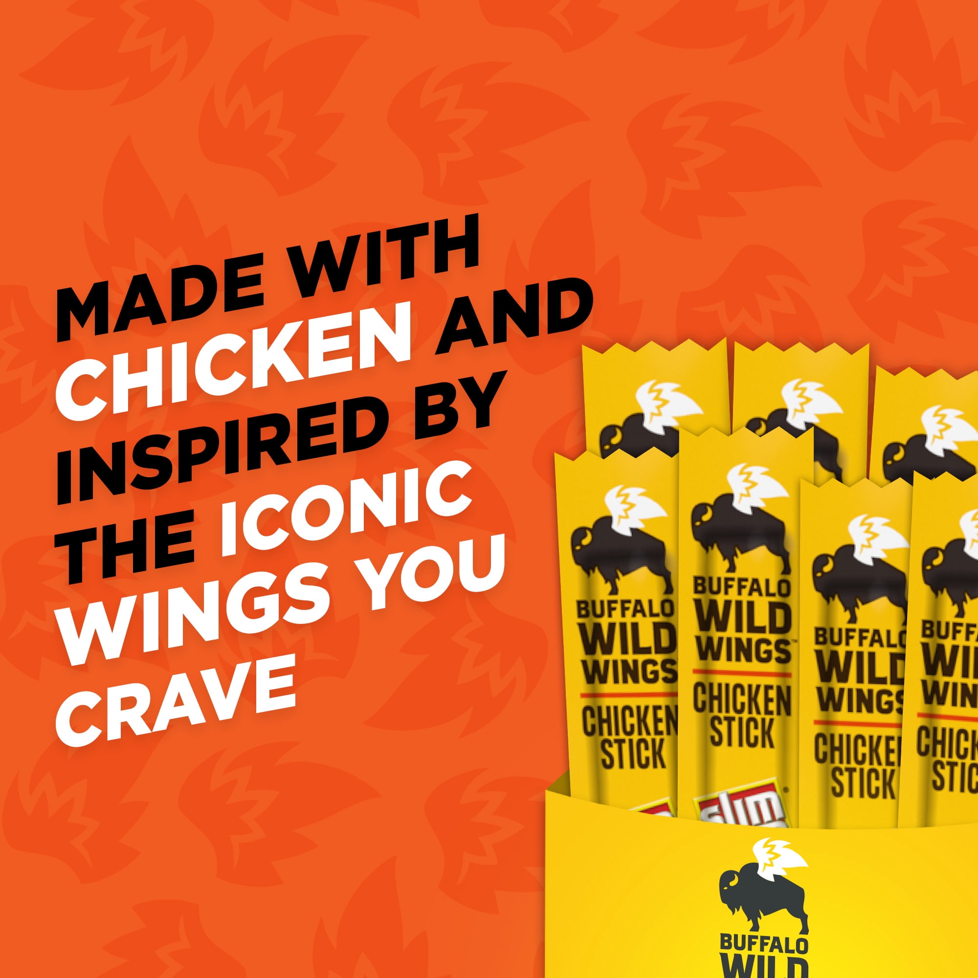 Slim Jim Giant Chicken Sticks, Buffalo Wild Wings Buffalo Style, 6g Protein per Stick, 0.97 oz.