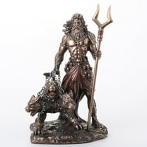 Veronese Design 6 1/2 Inches Hades Greek God of The Underworld with Cerberus Cold Cast Resin Bronze Finish Statue