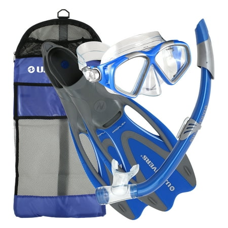 U.S. Divers Cozumel Sea Breeze Gear Bag and Snorkel, Blue, Medium