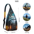 thumbnail image 2 of Universe Shoulder Backpack - Cosmic Star Field Pattern with Glow-in-the-Dark Details, Lightweight Anti-Theft Daypack, 2 of 4