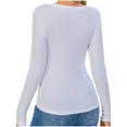 thumbnail image 3 of Long Sleeve T Shirts for Women Ribbed Knit Basic Tops Casual Slim Fitted Tee Tshirts, 3 of 4