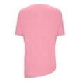 thumbnail image 4 of Women's Short Sleeve Workout Shirts Crewneck Yoga Running Tops Side Split High Low Hem Gym Tees Sportswear (S, Pink), 4 of 7