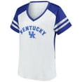 thumbnail image 2 of Women's Fanatics White Kentucky Wildcats Plus Size Rhinestone Glitter Sleeve Stripe V-Neck T-Shirt, 2 of 3