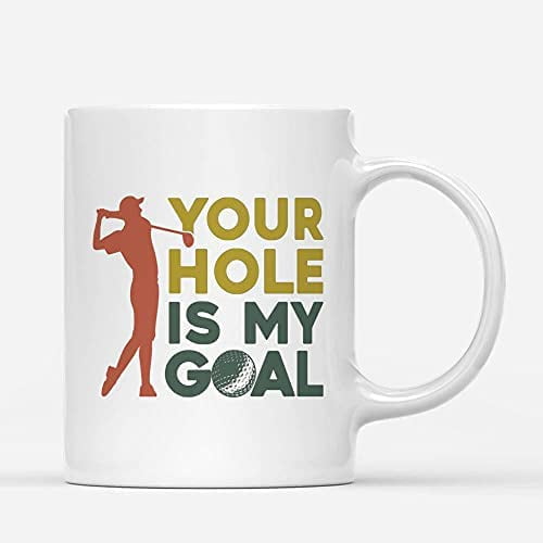 Golf Themed Mug Cup Respect your Elders Novelty Mug Linyi Silver