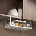 thumbnail image 5 of Casewin 2 Pack Under Shelf Storage Basket, Slide Under Cabinet Wire Organizer, Space Saving Under Desk Shelf Rack for Kitchen Pantry Cupboard Bookshelf, White, 5 of 11