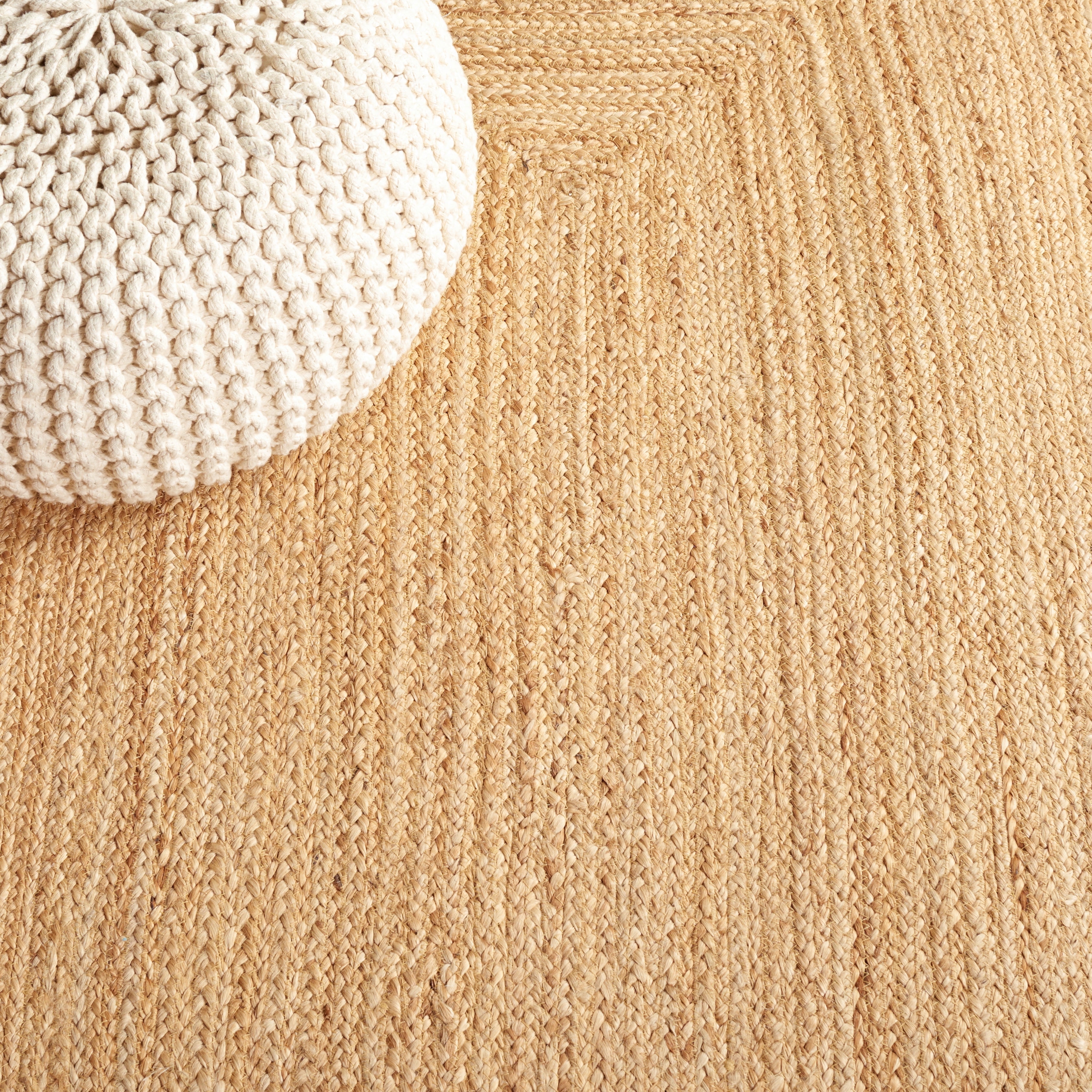 SAFAVIEH Natural Fiber Knot Bordered Area Rug, Natural/Brown, 4' x 6'