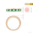 thumbnail image 4 of ANGARA Natural Channel Square Emerald and Diamond Half Eternity Ring in 14K Rose Gold for Women (Size-2.4mm) | May Birthstone, Birthday, Anniversary, Jewelry Gift for Women | Natural Emerald Ring, 4 of 8