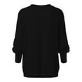 thumbnail image 6 of Women's Fashion Casual Round Neck Long Sleeve Cable Knit Sweater Top for Fall and Winter, Cozy and Classic, Perfect for Cool Weather,Black,Size L, 6 of 6