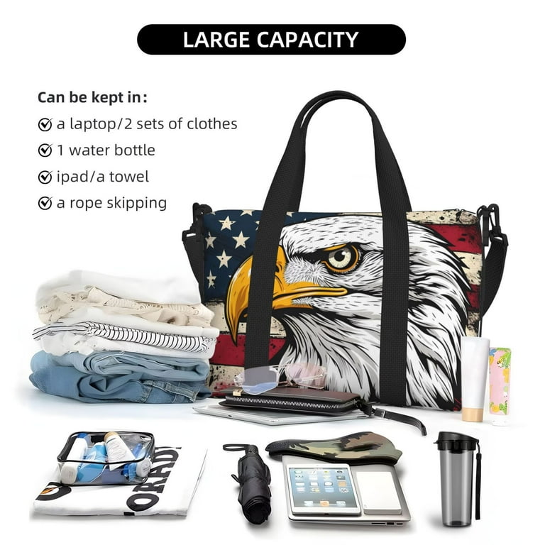 Travel Duffle Bag American Bald Eagle Travel Tote Bags Carry on Luggage Waterproof Weekender Bags with Top Handle Adjustable Shoulde Strap for Travel Gym Walmart