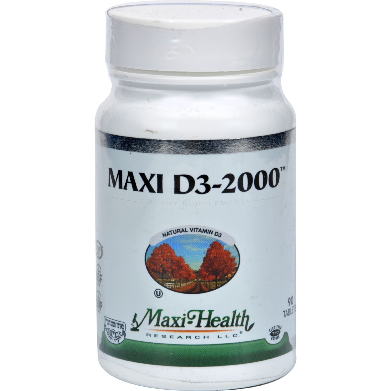 Maxi Health Kosher Vitamins Maxi D3 2000 - 2000 IU - 90 Tablets