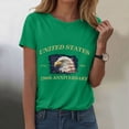 thumbnail image 2 of felwors 250 Anniversary USA Shirt Women Short Sleeve Round Neck Tee Patriotic Shirt 2026 America Top (Green, XXL), 2 of 8