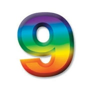 Multi-Color Plastic 3-D Number 9 Party Accessory (1 count)