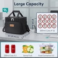 thumbnail image 5 of Norcho Large Insulated Lunch Bag Cooler Tote for Adults, Soft Lunch Box for Men and Women, 12-Can (9L), Black, Back to School, 5 of 5