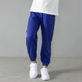 thumbnail image 3 of Drmagiyhm Boys Baggy Sweatpants Casual Baggy Sweat Pants Lightweight Loose Fit Pants Elastic Waist Joggers Athletic Trousers with Pockets Royal Blue 5-6 Years, 3 of 3