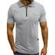 thumbnail image 3 of TRKIYQC Camiseta de Manga Corta para Hombres Patchwork Cuello Vuelto Cremallera Muscle Fitness Tops Verano Deportes Casual Slim Fit Camisas TRKIYQC  moda, 3 of 6