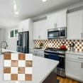 thumbnail image 4 of DEWOO Thick Peel and Stick Backsplash Tiles Kitchen Bathroom Square Self Adhesive Wall Tile Checkerboard Checkered Stickers,Orange (10-Sheet, 9"×9"), 4 of 14