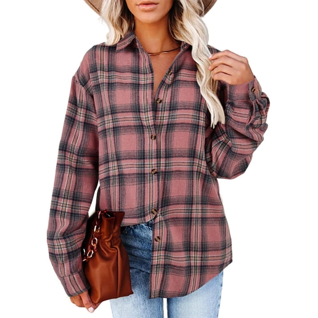 Camisa a cuadros para mujer,Botón superior a cuadros para mujer Tops a cuadros para mujer Blusa a cuadros para mujer Diseño de próxima generación