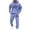Light Blue, variant on Contemporary Printed Two-Piece Outfit, Women's Stylish Denim Zipper Jacket & Bodycon Pants Set for Business Casual, Formal Events, Party, and Clubwear