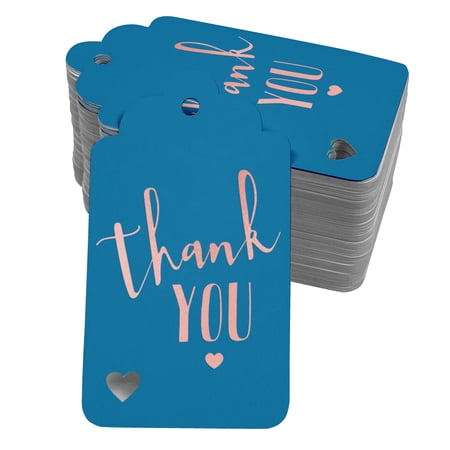 Inkdotpot ThankYou Bridal Shower-Baby Shower-Retirement-Wedding-Birthday Bottle Tag Real Rose Gold Foil Favor Hang Tags Pack Of 50