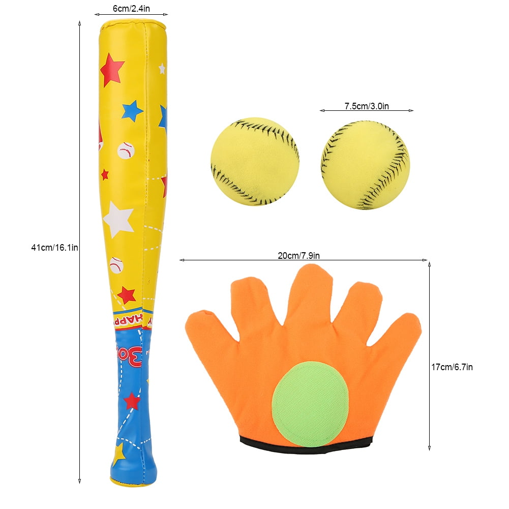 HURRISE 4PCS Sports Baseball Toys Soft Baseball Bat Ball Glove Set for