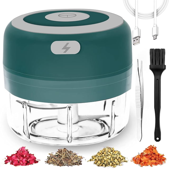 czcpp-Electric Herb Grinder - 3.5 Inch Large Grinders for Grinding Dry Fresh Herbs and Spice, USB Rechargeable Grinder with Transparent Chamber, High-Efficiency, Portable and Waterproof