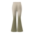 thumbnail image 6 of Lenago Athletic Yoga Pants for Women Solid Color Lightweight Breathable Yoga Pants Tummy Control Body Fitting Pants Gym Workout Running Plus Size Army Green (Gradient) XXL, 6 of 7