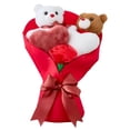 thumbnail image 2 of Plush Floral Decorative Bouquet with Heart Accents, Soft Stuffed Flower Arrangement for Valentine's Day Gifts, Cozy Home Decor and Romantic Present, 2 of 6