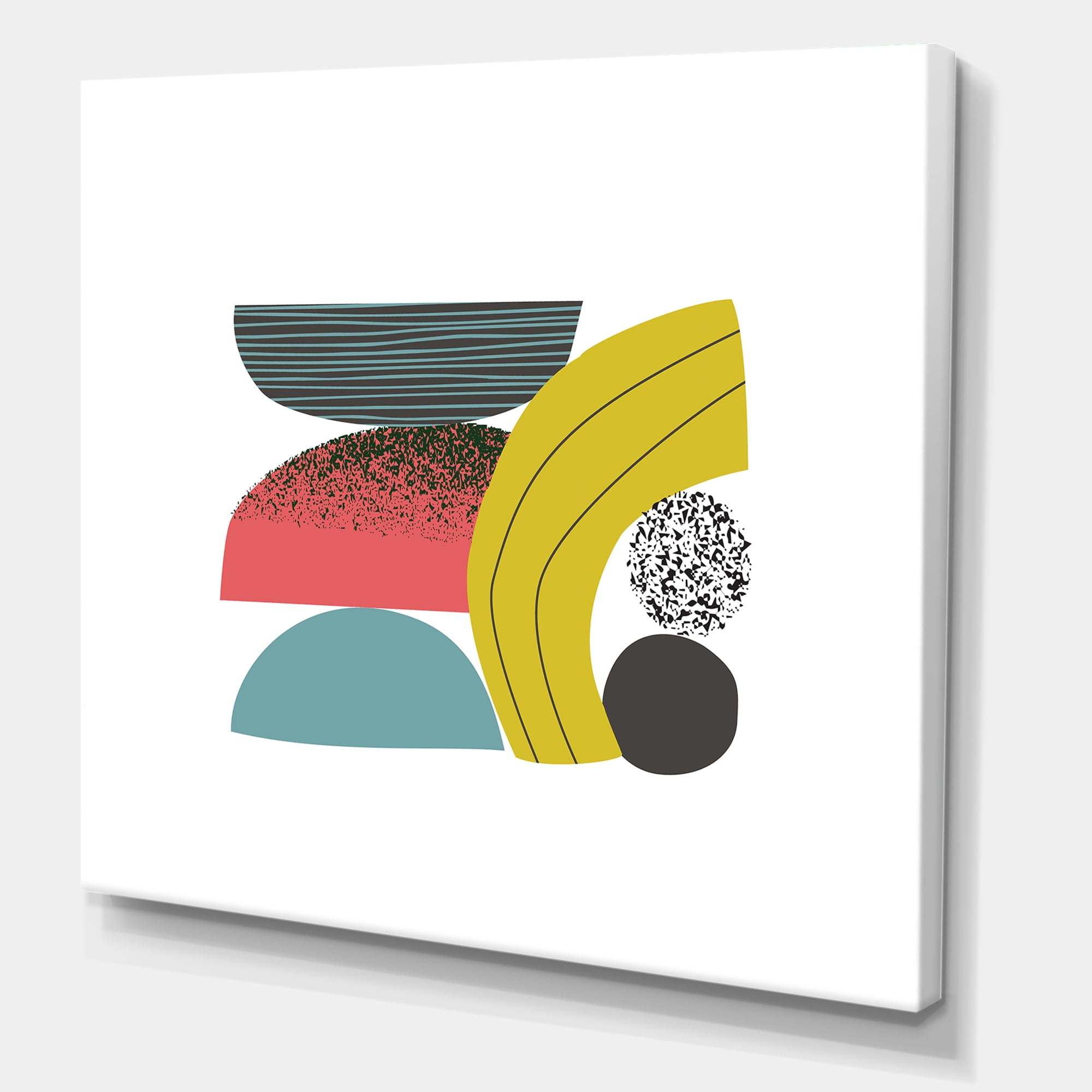 Abstract Colorful Geometric Art Collage II 30 in x 30 in Painting Canvas Art Print, by Designart