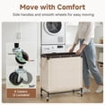 thumbnail image 3 of StorageWorks 3 Section Large Laundry Hamper, 120L Rolling Laundry Sorter Cart with Wheels, Beige, 3 of 8
