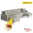 thumbnail image 2 of Sala Modular Doble Chaise Makora Travis con Memory Foam Color Gris Claro Lino Respaldo Reclinable de 3 Posiciones, 2 of 7