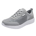 thumbnail image 6 of Womens Lace up Walking Sneakers Breathable Mesh Tennis Shoes Low Top Casual Athletic Cushioned Simple Daily Sneakers Gray Size 8.5, 6 of 6