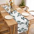thumbnail image 6 of Teal Pine Tree Cotton Linen Table Runner for Dining Kitchen, Farmhouse Botanical Country Wedding Outdoor Party Tablerunners Decoration, Dresser Scarf Coffee Tablecloth Runners 13x70 Inches, 6 of 9