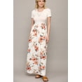 thumbnail image 4 of Made by Johnny Women's Short Sleeve Loose Plain Casual Long Maxi Dresses with Pockets XXL SOLID_WHITE_FLORAL, 4 of 6