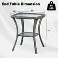 thumbnail image 2 of Gymojoy Patio Wicker Rattan Side Table Outdoor SquareTempered Glass Top End Table with Storage, Gray, 2 of 8