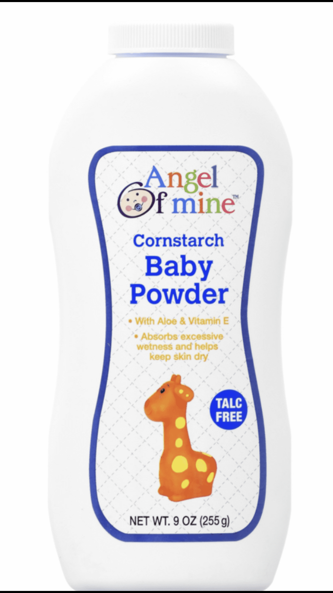 Angel of Mine Cornstarch Baby Powder, 9 oz.