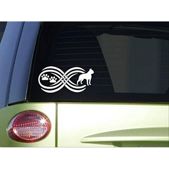 Tribal Boston Terrier Infinity Sitcker *I790* 8.5 inch wide decal