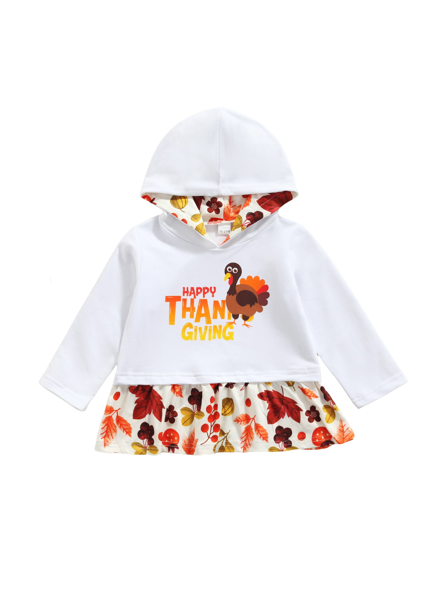 Thanksgiving Day Turkey Womens Long Sleeve Pullover Hooded Sweatshirt Top Hoodie with Fleece Lining 