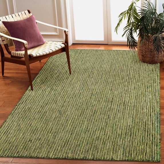 Liora Manne Carmel Texture Stripe 8'10" x 11'9" Green Area Rugs CRE91842206