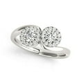 thumbnail image 1 of 14k White Gold Halo Set Round Two Stone Diamond Ring 3/8 cttw Size 3.5, 1 of 4