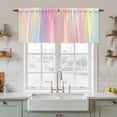 thumbnail image 2 of Pink Purple Tier Curtains, Modern Colorful Ombre Abstract Tie Dye Art Light Filtering Kitchen Curtains, 2Pcs Rod Pocket Half Window Treatments Panels for Sink Cafe Cabinet Camper 27.5x36 Inches, 2 of 9