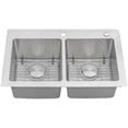 thumbnail image 7 of Ruvati RVM5150 Grey Stainless Steel 33 x 22 Inch Rectangular Drop-in Double Bowl Sink, 7 of 7