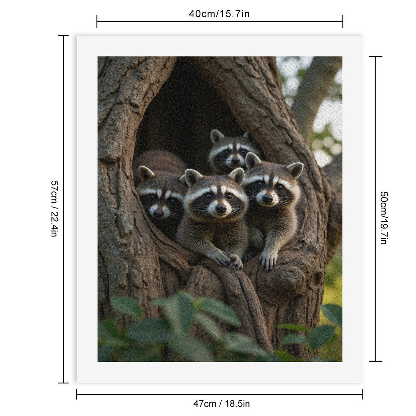 Paint by Numbers Kit for Adults, Raccoon Family Tree Hollow Scene Paint by Numbers, Easy Paint by Numbers Kit for Adults Beginner, DIY Adult Paint by Number Kits on Canvas, 12x16in Home Decor